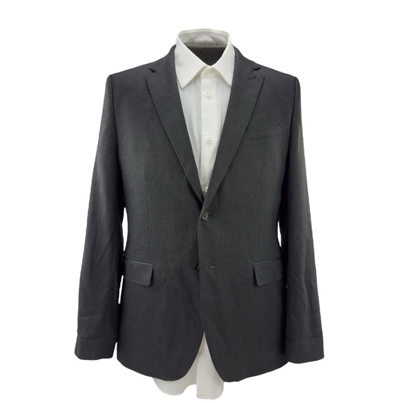 Ted Baker London Charcoal Birdseye Blazer 2 Button Single Vent Men's Size 5 - Picture 1 of 7